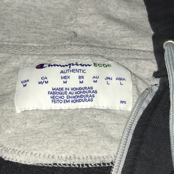 Champion Black Faded Distressed Zip Hoodie - Picture 3 of 4